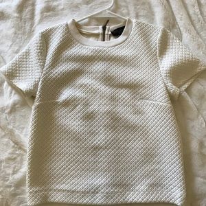 Topshop White Quilted Top (Semi-Cropped)